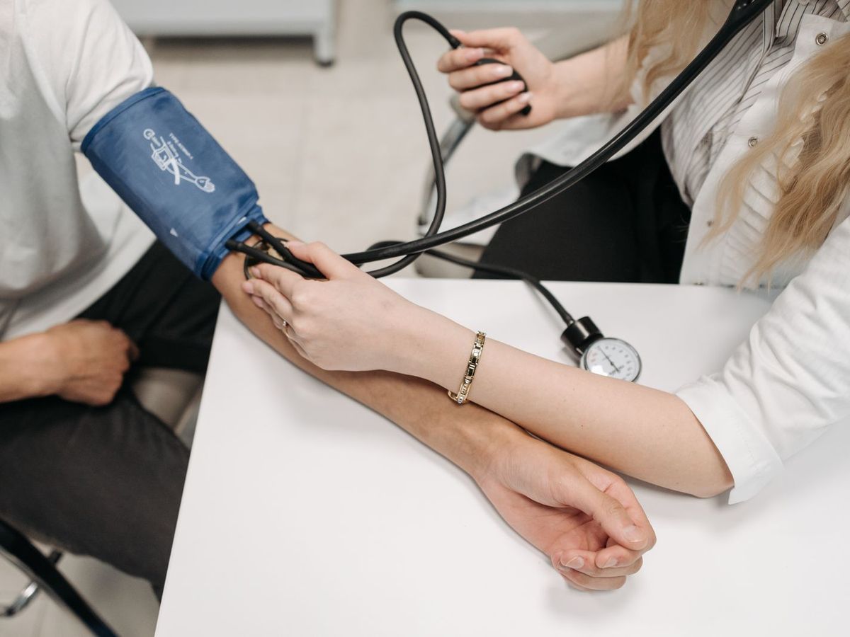 Blood pressure check during a follow-up visit